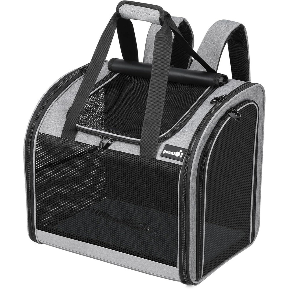 Pecute Cat, Dog Pet Backpack Carrier Travel Bag w Mesh Soft Padding 16 X 11 X 16